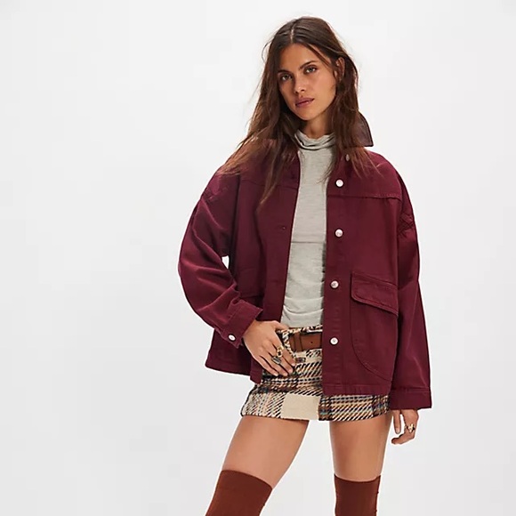 Free People Jackets & Blazers - We The Free Lemon Denim Barn Jacket